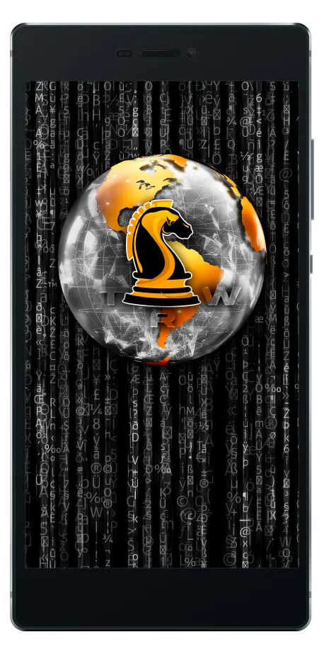 Android phone with The Real World logo on screen